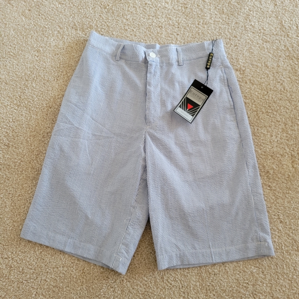 EUROPA NWT! Boys Seersucker Shorts - size boys 12R